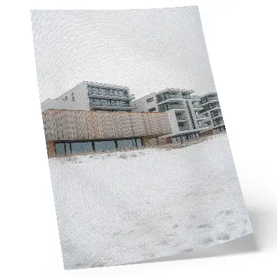 Wandposter moderne gebouwen met minimalistische architectuur