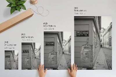 Decoratieve poster Gevels van oude gebouwen, architectonische details