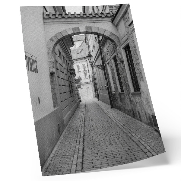 Wandposter De zwart-witte architectuur van een nostalgische straat.