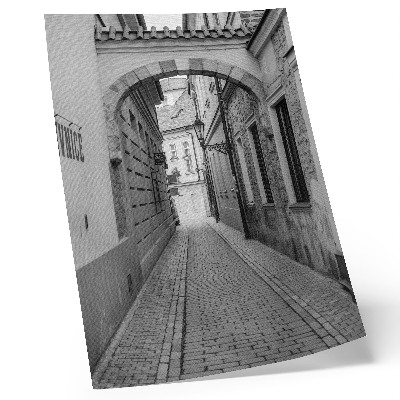 Wandposter De zwart-witte architectuur van een nostalgische straat.