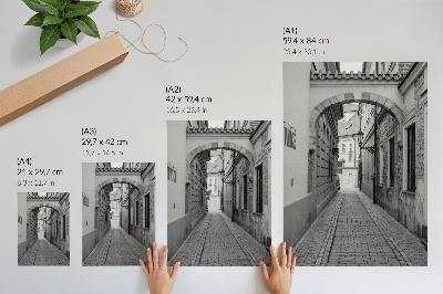 Wandposter De zwart-witte architectuur van een nostalgische straat.