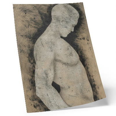 Wandposter Monochroom silhouet van een man in profiel.