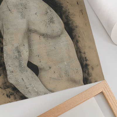 Wandposter Monochroom silhouet van een man in profiel.
