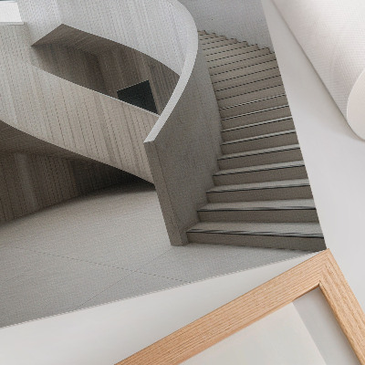 Decoratieve poster Moderne wenteltrap in een elegant interieur