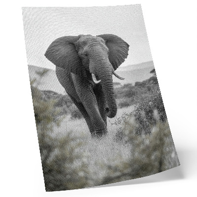 Wandposter Een grote olifant tegen een natuurlijke achtergrond.