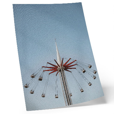 Wandposter Toren met carrousel, dynamische beweging, minimalisme