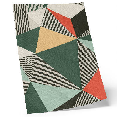 Poster Diverse driehoeken en strepen in felle kleuren.