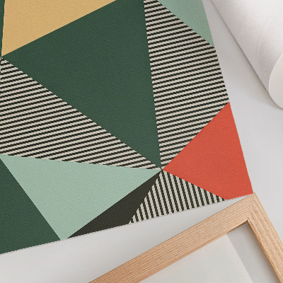 Poster Diverse driehoeken en strepen in felle kleuren.