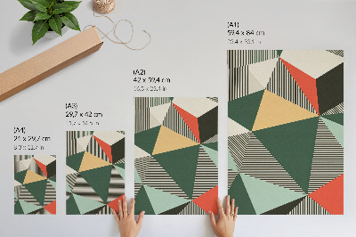 Poster Diverse driehoeken en strepen in felle kleuren.