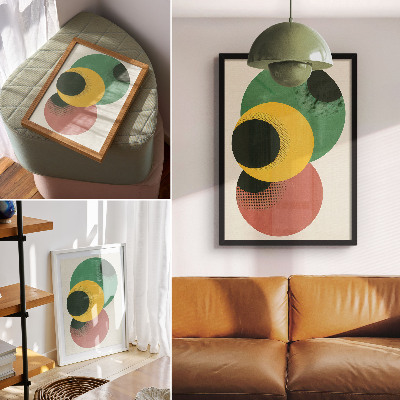 Decoratieve poster Opvallende cirkels in levendige kleuren