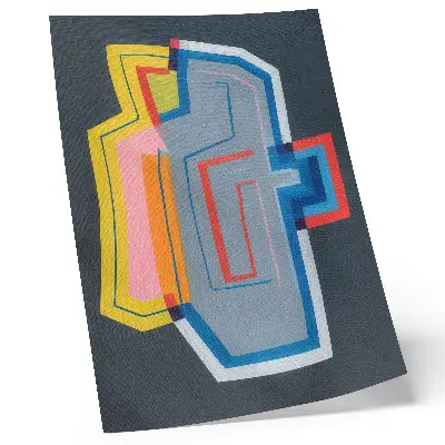 Wandposter met abstracte vormen en energieke kleuren in een moderne stijl