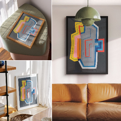 Wandposter Abstracte vormen, energieke kleuren, moderniteit