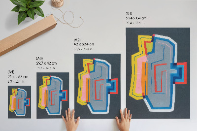 Wandposter Abstracte vormen, energieke kleuren, moderniteit