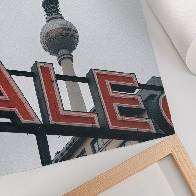 Poster tv-toren rood neongrijs