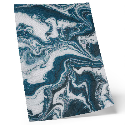 Wandposter Abstracte blauw-witte stippen met dynamische lijnen