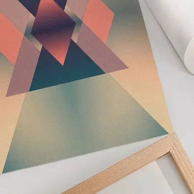 Decoratieve poster met geometrische vormen in elegante pastelkleuren