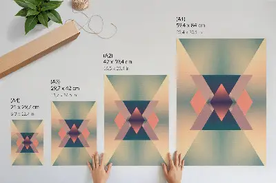 Decoratieve poster met geometrische vormen in elegante pastelkleuren