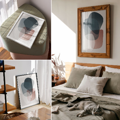 Wandposter In elkaar grijpende vormen, elegantie, minimalisme