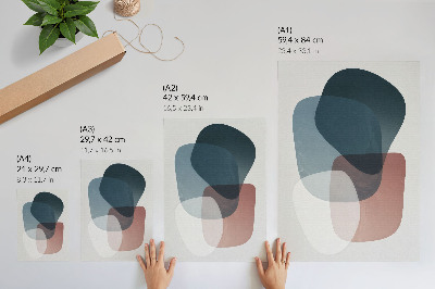 Wandposter In elkaar grijpende vormen, elegantie, minimalisme