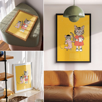 Decoratieve poster Kleurset Kat en Muis en Sprookjesfiguren