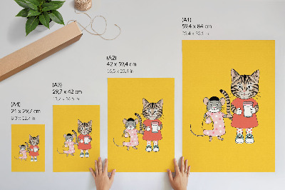 Decoratieve poster Kleurset Kat en Muis en Sprookjesfiguren