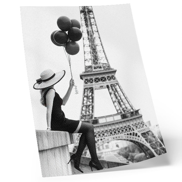Decoratieve poster Vrouw met ballonnen, toren van elegantie