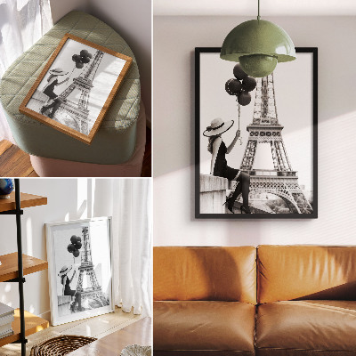 Decoratieve poster Vrouw met ballonnen, toren van elegantie