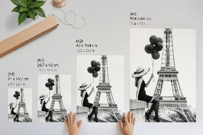 Decoratieve poster Vrouw met ballonnen, toren van elegantie