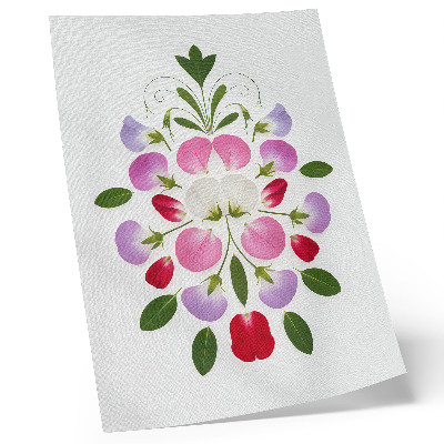 Poster Symmetrische bloemen en bladeren op een lichte achtergrond