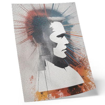 Poster Gezichtsprofiel, dynamische lijnen, modern