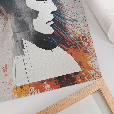Poster Gezichtsprofiel, dynamische lijnen, modern