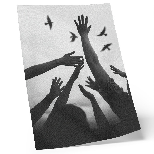 Decoratieve poster Handen omhoog minimalistische stijl