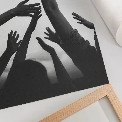 Decoratieve poster met minimalistische handen omhoog