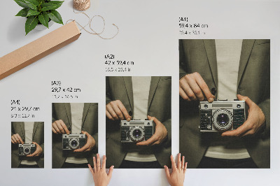 Poster Retro camera met elegante retrostijl
