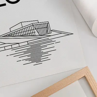 Decoratieve poster met zwart-wit contrast van moderne architectuur