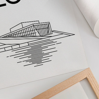Decoratieve poster Zwart-wit contrast moderne architectuur tekst