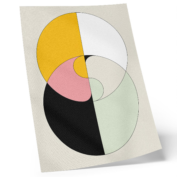 Poster Geometrische cirkels, contrasterende kleuren, minimalistische stijl
