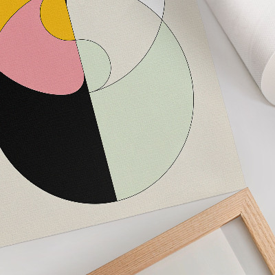 Poster Geometrische cirkels, contrasterende kleuren, minimalistische stijl