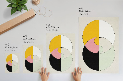 Poster Geometrische cirkels, contrasterende kleuren, minimalistische stijl