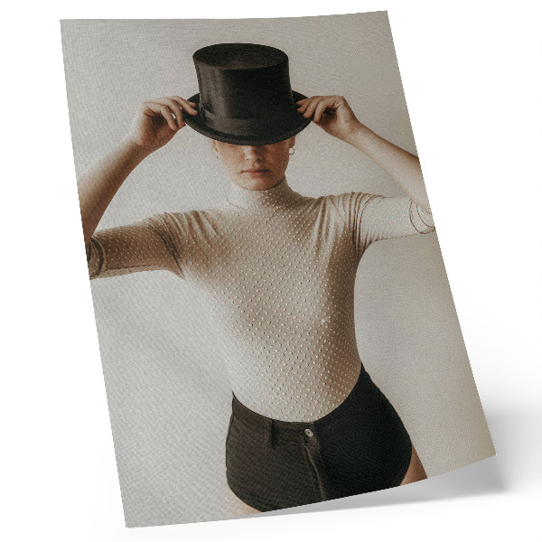 Decoratieve poster Retro elegantie hoge hoed subtiliteit minimalisme