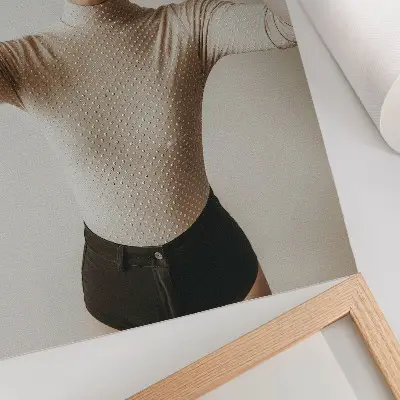 Decoratieve poster met minimalistische retro print van een hoge hoed