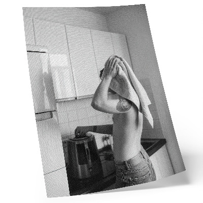 Poster Zwart-wit moderne minimalistische keuken