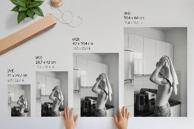 Poster Zwart-wit moderne minimalistische keuken