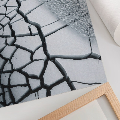 Decoratieve poster IJzige barstjes, harmonieuze winterse schoonheid