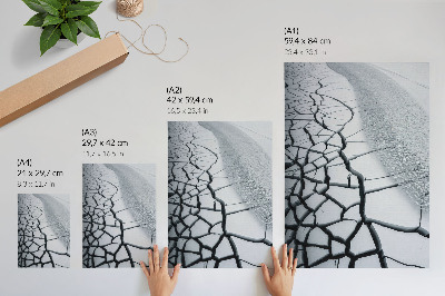 Decoratieve poster IJzige barstjes, harmonieuze winterse schoonheid