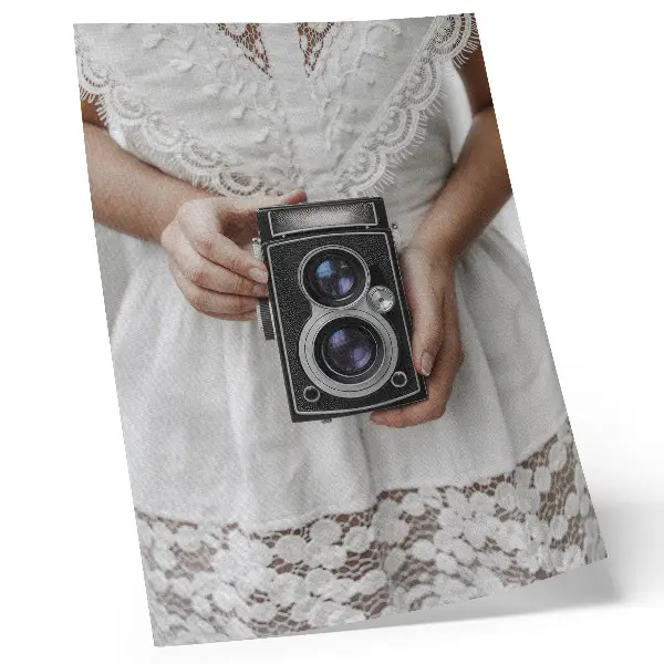 Decoratieve poster met camera kanten jurk delicate nostalgie