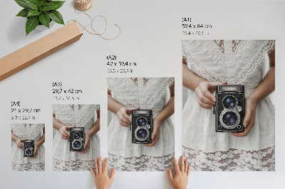Decoratieve poster Camera kanten jurk delicate nostalgie