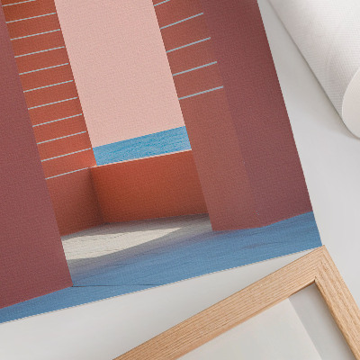 Wandposter Pastelkleurige bogen, minimalistische architectuur aan zee