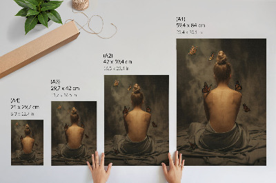 Poster Vlinders, delicate accenten, elegantie en rust.