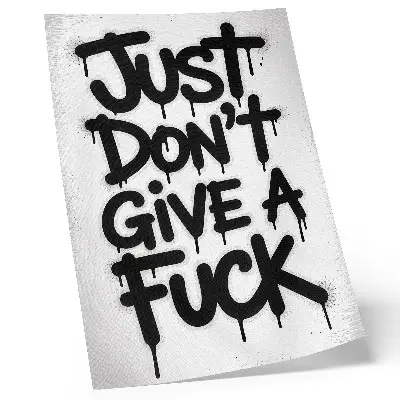 Poster met zwarte graffitiletters op een witte achtergrond met contrast